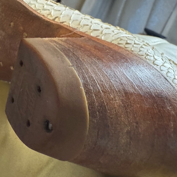 Tony Lama White and Purple Textured Heeled Boots. Made in Texas. - Picture 8 of 16